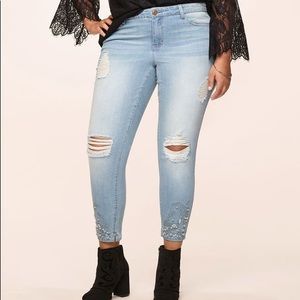 💋💎❣️LORALETTE DESTRUCTED RHINESTONE JEANS❣️💎💋